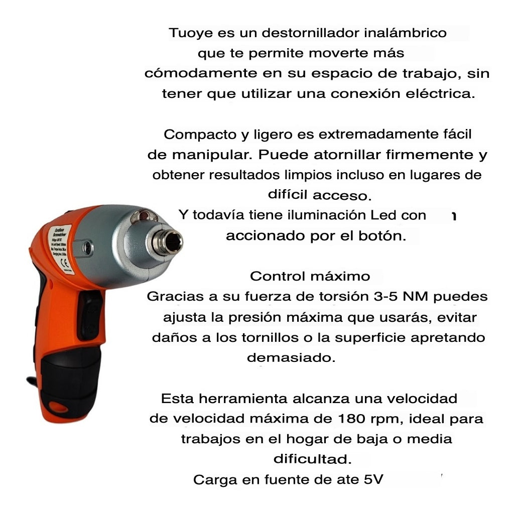 Destornillador Inalámbrico Recargable