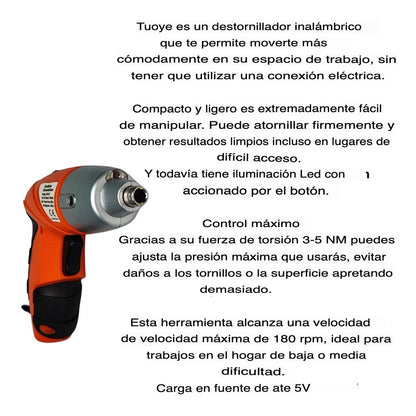 Destornillador Inalámbrico Recargable